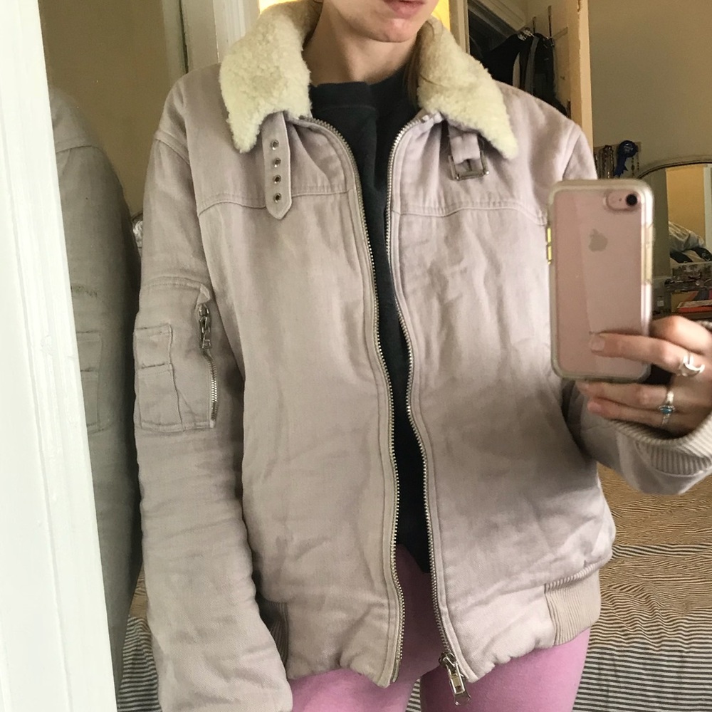 Marc Jacobs Lilac Wool Moto Jacket